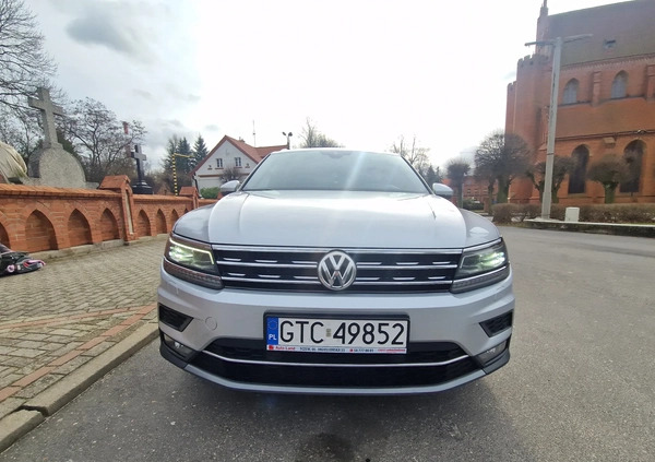 Volkswagen Tiguan cena 95500 przebieg: 177000, rok produkcji 2018 z Tczew małe 436